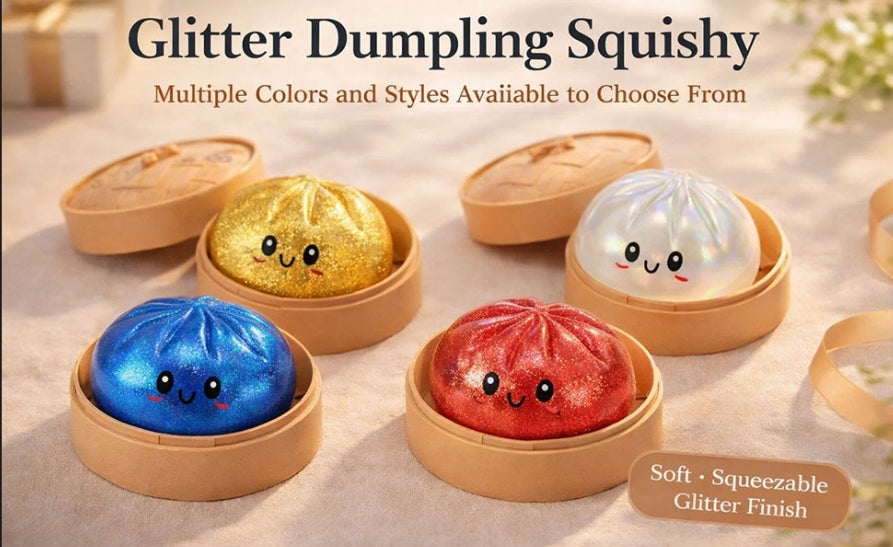 Mystery Glitter Dumplings Squishy with Steamer - Randomly selected