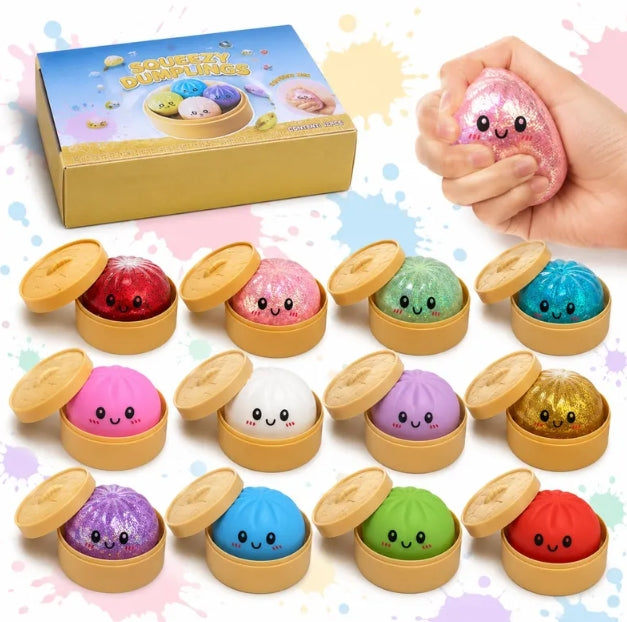 Mystery Glitter Dumplings Squishy with Steamer - Randomly selected