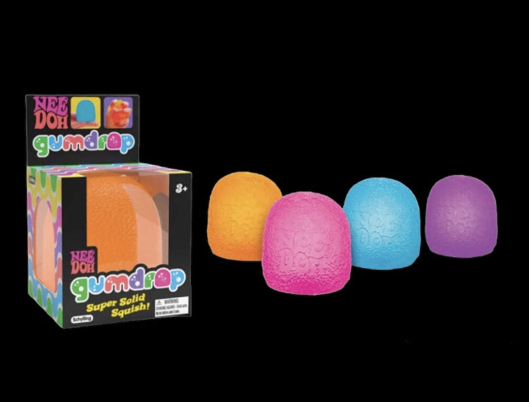 Gumdrop Stress Relief Toy Sensory Fidget Textured Gum Drop Solid Squish Gel
