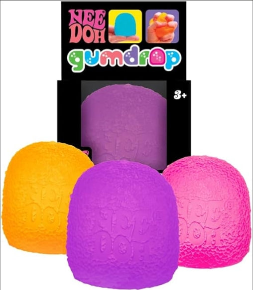 Gumdrop Stress Relief Toy Sensory Fidget Textured Gum Drop Solid Squish Gel