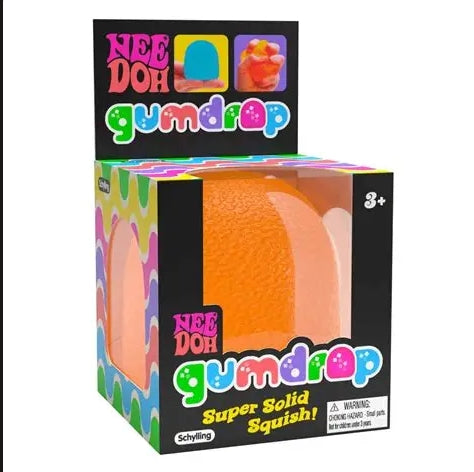Gumdrop Stress Relief Toy Sensory Fidget Textured Gum Drop Solid Squish Gel