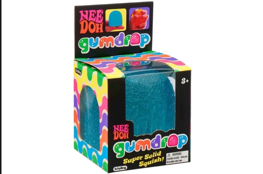 Gumdrop Stress Relief Toy Sensory Fidget Textured Gum Drop Solid Squish Gel